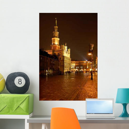 Poznan Night Town Old Wall Decal