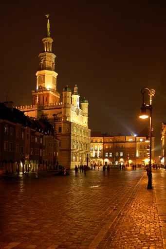 Poznan Night Town Old Wall Decal