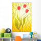 stained glass with floral motif Wall Mural