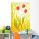 stained glass with floral motif Wall Mural