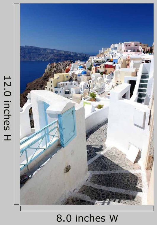 Typical Street of Santorini Village 