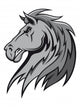 Angry gray stallion Wall Decal