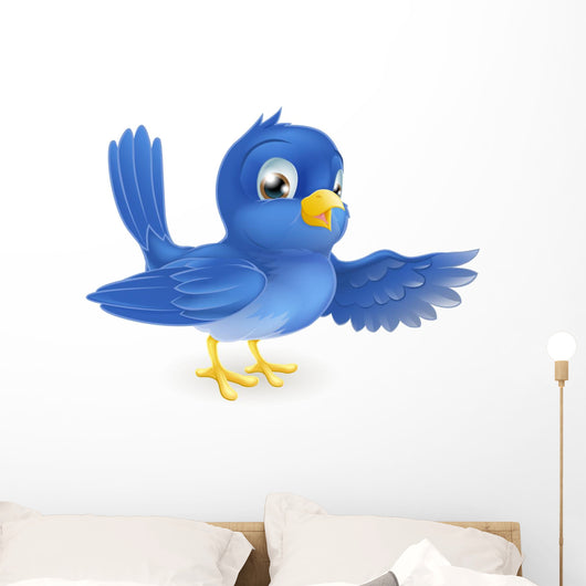 Bluebird pointing Wall Decal