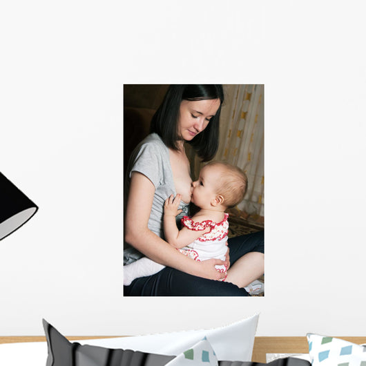 Mother Breast Feeding Baby Wall Mural