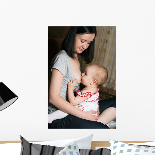 Mother Breast Feeding Baby Wall Mural