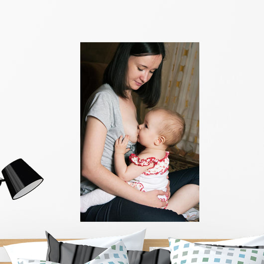 Mother Breast Feeding Baby Wall Mural