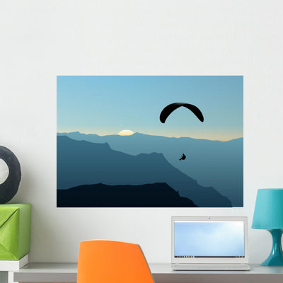 Paragliding Mountain shown on a wall