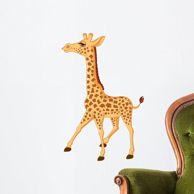 Giraffe Wall Decal shown on a wall