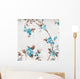 Blue Flowers Fabric Texture Wall Decal