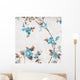Blue Flowers Fabric Texture Wall Decal