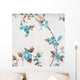 Blue Flowers Fabric Texture Wall Decal