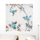 Blue Flowers Fabric Texture Wall Decal