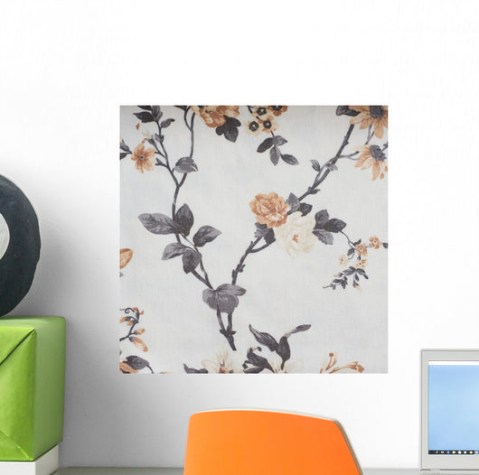 Orange Flowers Fabric Texture Wall Decal