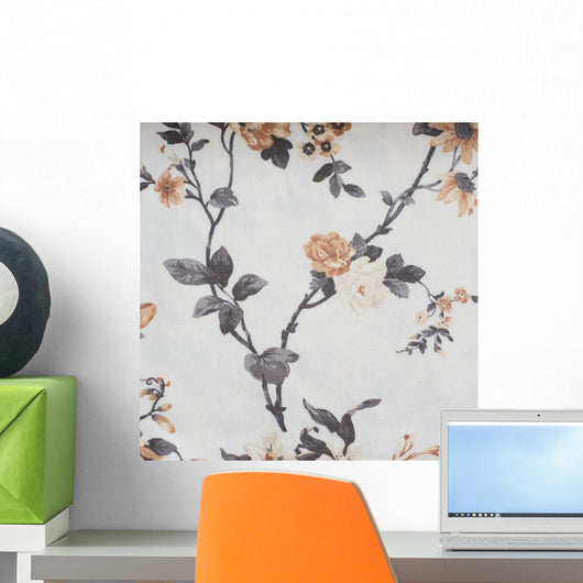 Orange Flowers Fabric Texture Wall Decal