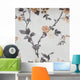 Orange Flowers Fabric Texture Wall Decal