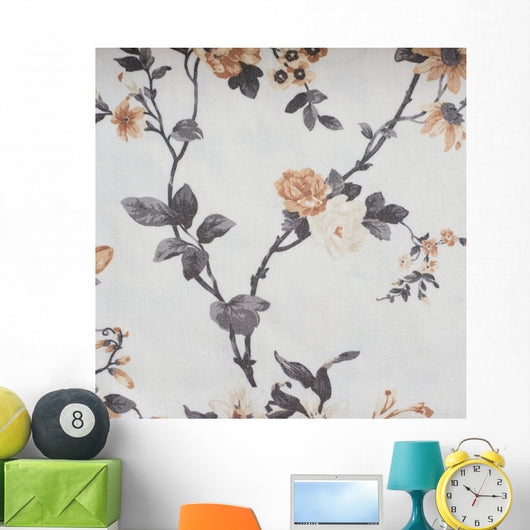 Orange Flowers Fabric Texture Wall Decal