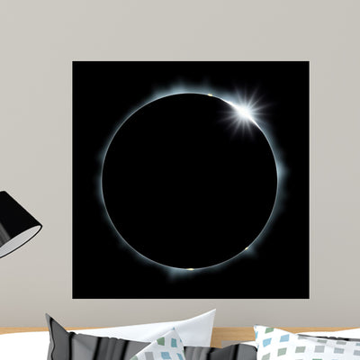 Full Sun Eclipse Wall Mural shown on a wall