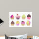 Cupcakes Wall Decal Sticker Set