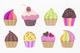 Cupcakes Wall Decal Sticker Set