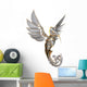Steel Fantasy Bird Wall Decal