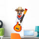 country dog ​​with guitar and cowboy hat Wall Decal