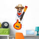 country dog ​​with guitar and cowboy hat Wall Decal