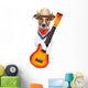 country dog ​​with guitar and cowboy hat Wall Decal