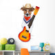 country dog ​​with guitar and cowboy hat Wall Decal