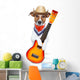 country dog ​​with guitar and cowboy hat Wall Decal
