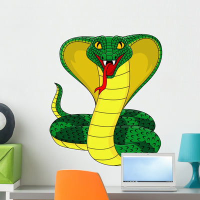 Angry Cobra Wall Decal shown on a wall