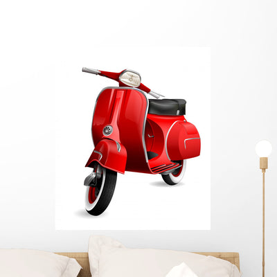 Motorcycle shown on a wall