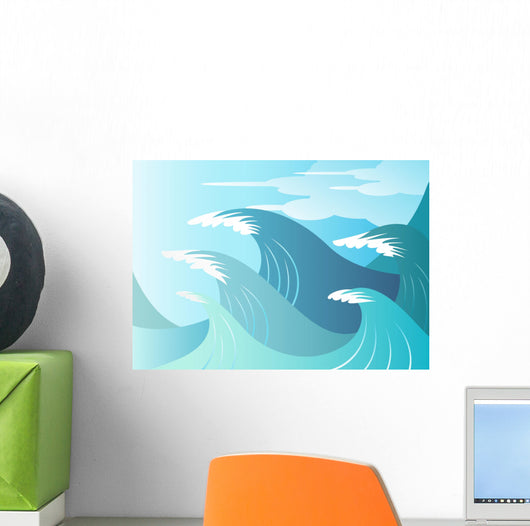 High Seas - Huge waves break Wall Mural