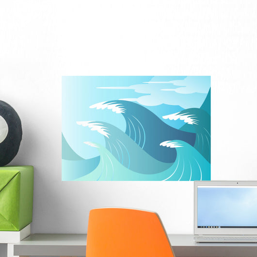 High Seas - Huge waves break Wall Mural