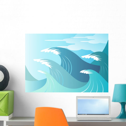 High Seas - Huge waves break Wall Mural