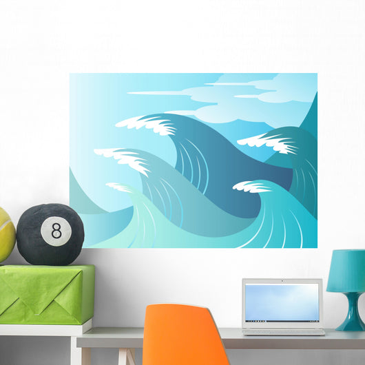 High Seas - Huge waves break Wall Mural