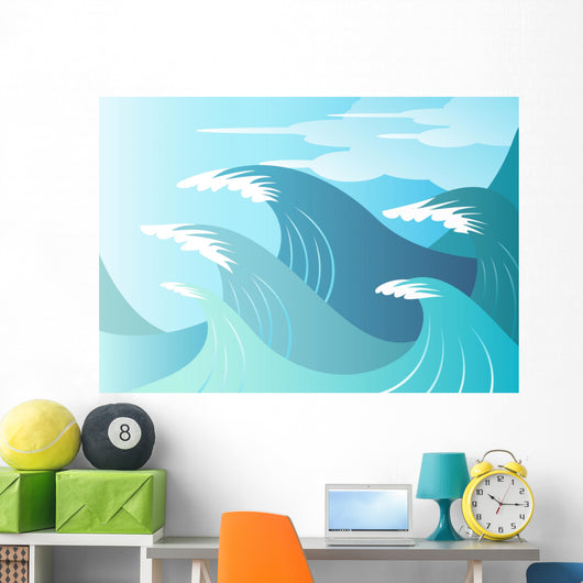 High Seas - Huge waves break Wall Mural