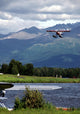 Red Floatplane Landing Wall Mural