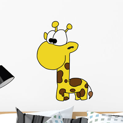 Giraffe Wall Decal shown on a wall