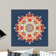 Round lace pattern. blue, red, yellow Wall Mural