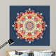 Round lace pattern. blue, red, yellow Wall Mural