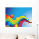 Concept of space and planets with flowing energy Wall Mural