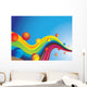 Concept of space and planets with flowing energy Wall Mural