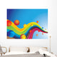 Concept of space and planets with flowing energy Wall Mural