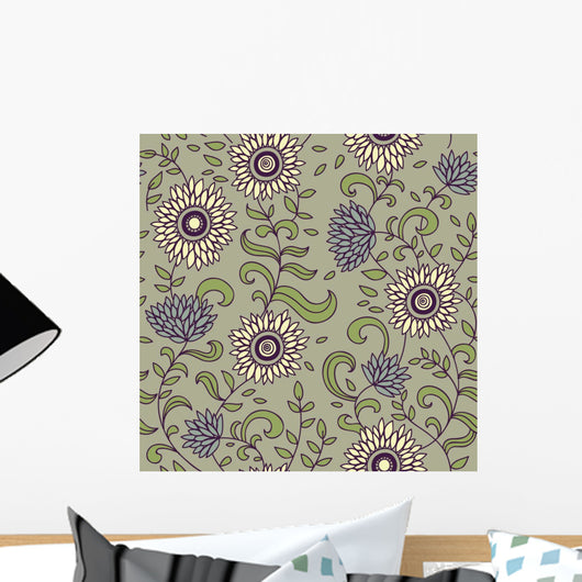 Floral Seamless Pattern For Wall Decal