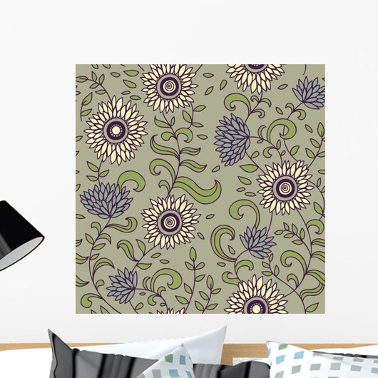 Floral Seamless Pattern For Wall Decal