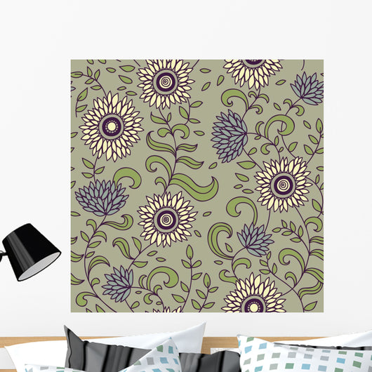 Floral Seamless Pattern For Wall Decal