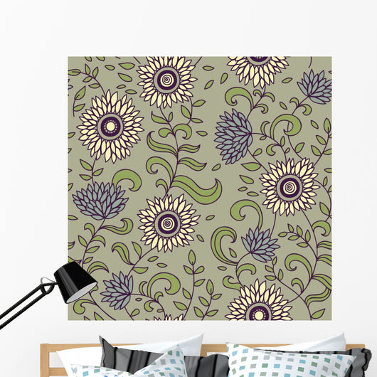 Floral Seamless Pattern For Wall Decal