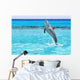Dolphin jumping in the Caribbean Sea of Mexico Wall Mural