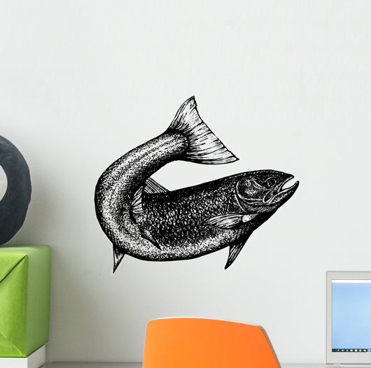 Highly Detailed Sketch Salmon