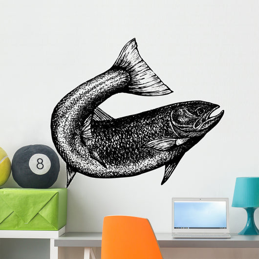 Highly Detailed Sketch Salmon